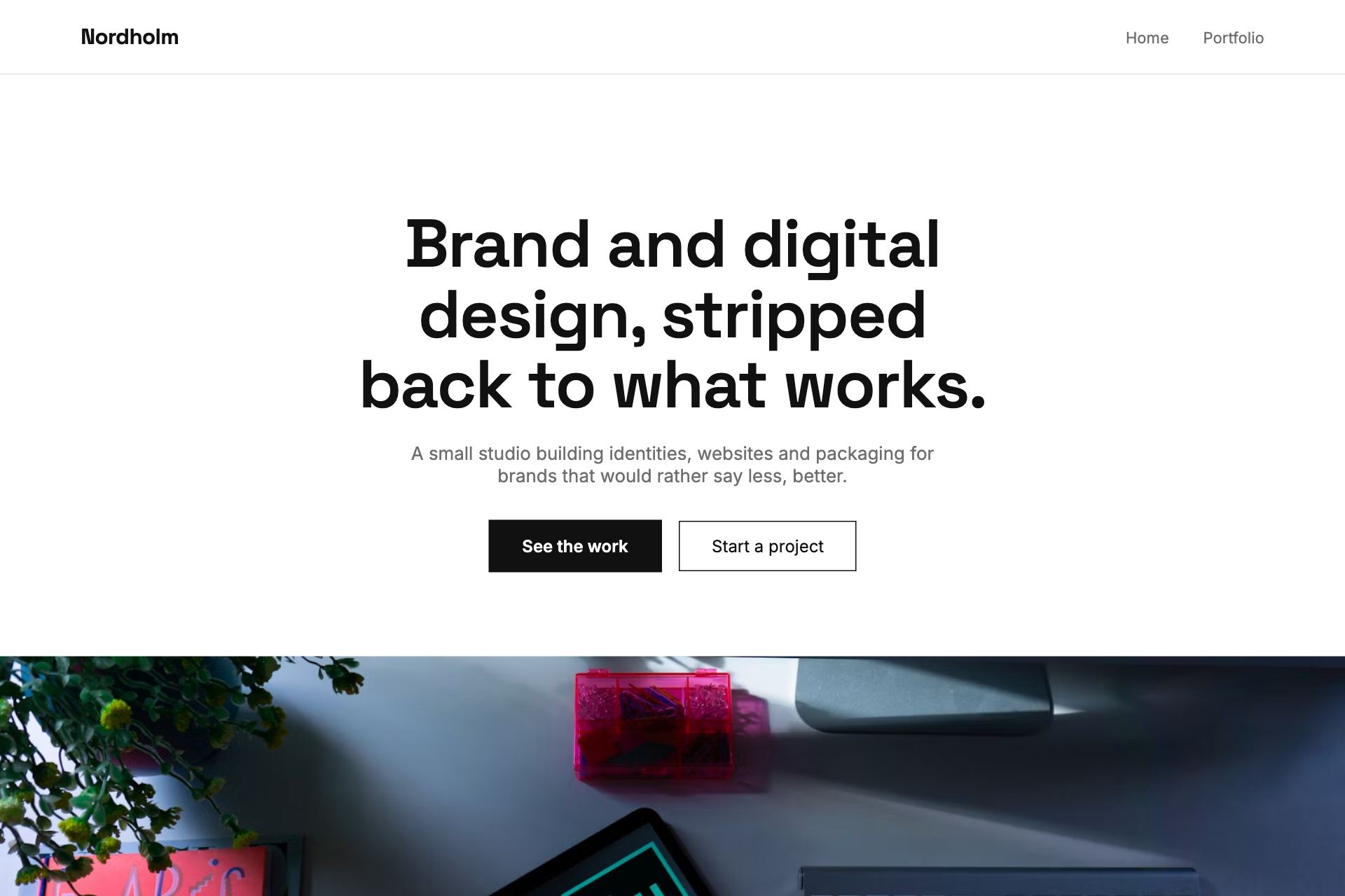 The Nordholm Studio example website
